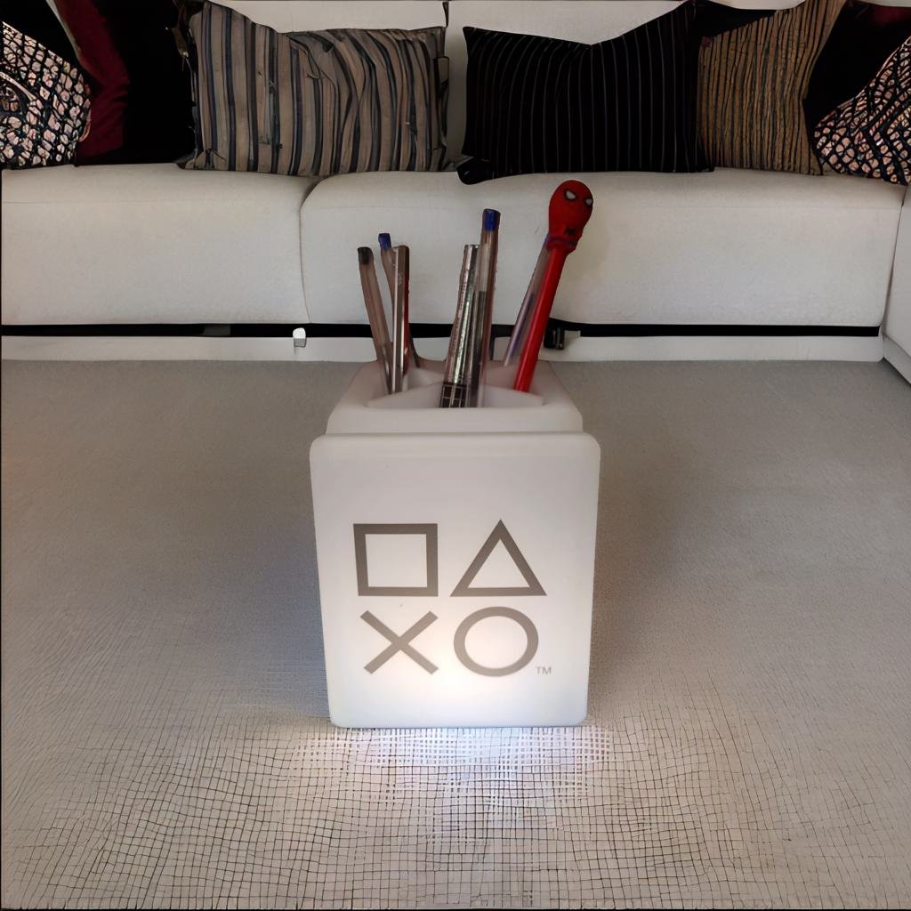 Luminária Organizador de Mesa Porta Lápis e Canetas