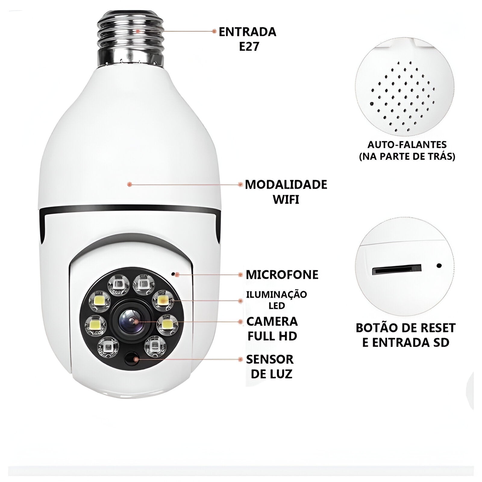 camera de segurança com audio bidirecional
