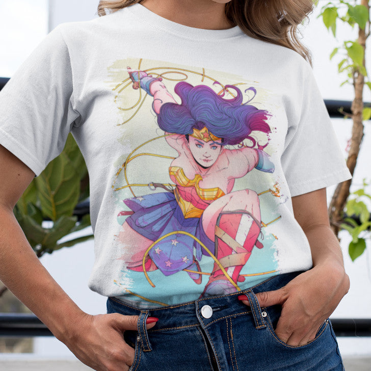 Camiseta da Mulher Maravilha Baby Look Personalizado Feminino