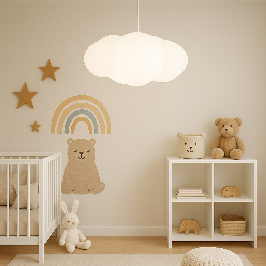 luminária pendente nuvem quarto infantil