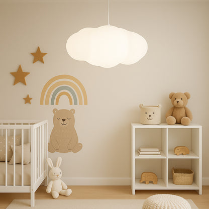 luminária pendente nuvem quarto infantil