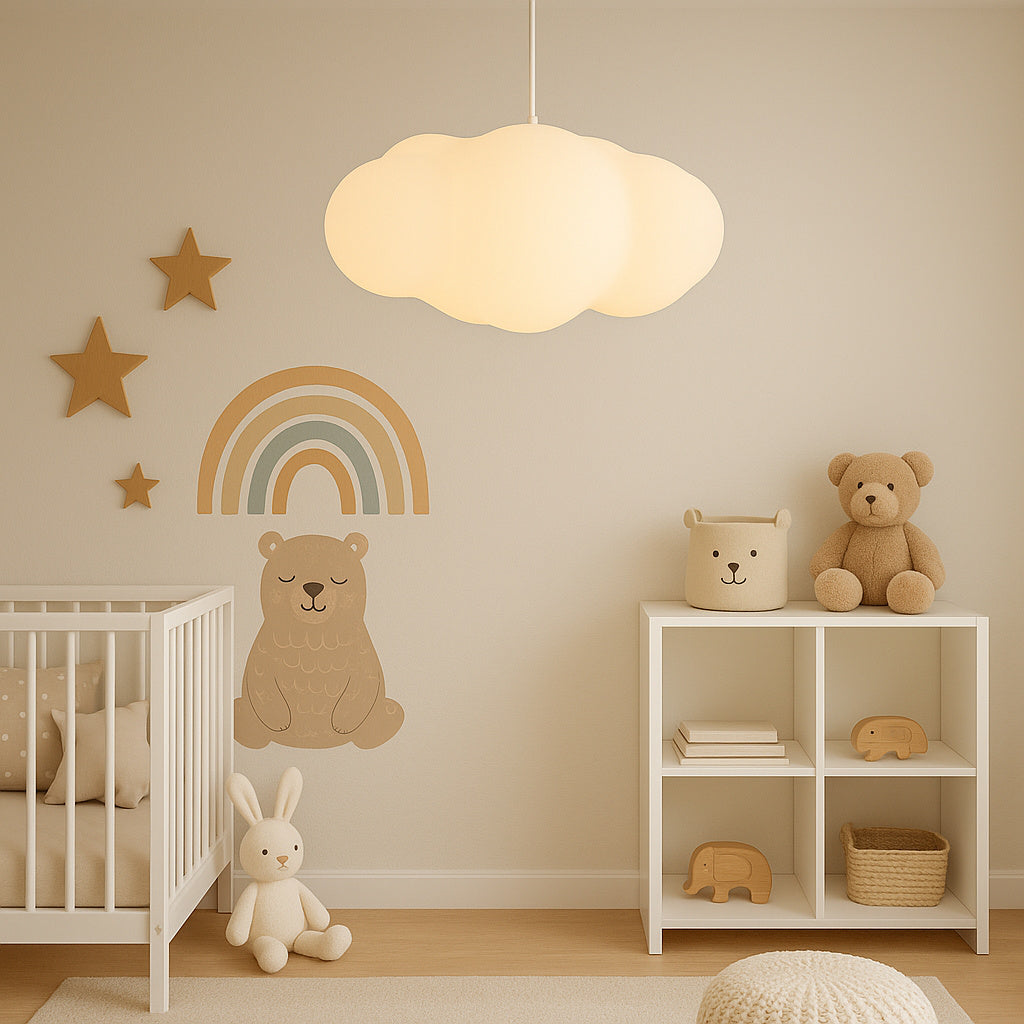 luminária pendente nuvem quarto infantil