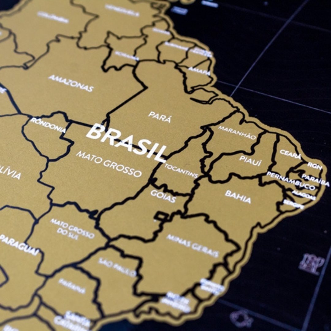 Mapa Mundi Pôster Raspadinha Black Edition