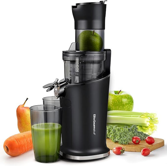 Máquina de fazer suco - Espremedor Elite Gourmet EJX017 200W – Prensa Fria, Silencioso e Compacto